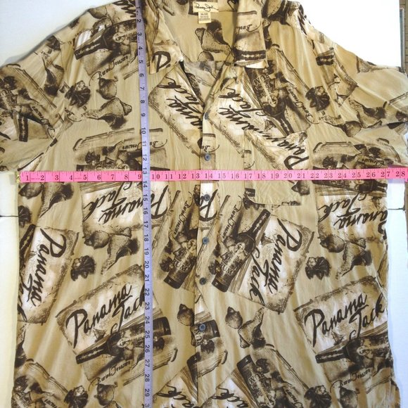 Men's Short Sleeve Panama Jack Hawaiian Shirt Rum Bottles Camp Shirt XXXL 3XL - Picture 8 of 8